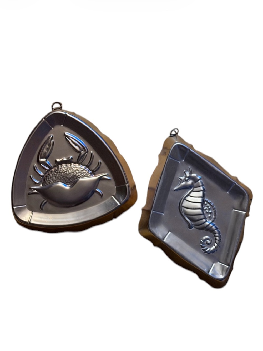 Set of Vintage MCM West Bend Crab& Seahorse Kitchen Molds Wall Hanging